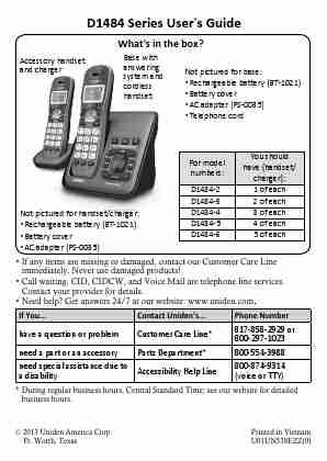 Uniden Cordless Telephone D1484-5-page_pdf